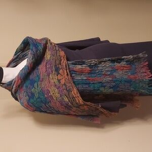 Multicolor Reversible Knit Scarf